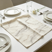 Serviettes en coton beige mat, tissu épais, impression numérique, pour dîner quotidien à la maison, style occidental