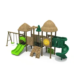 बच्चों के लिए आउटडोर खेल का मैदान उपकरण किड्स स्लाइड स्ट्रॉ हाउस
