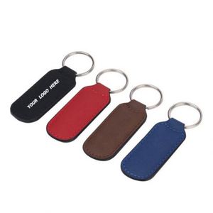 <b>Custom</b> PU Leather Keychain with Laser Engraved Logo, Blank Promotional <b>Key</b> Ring for Corporate Gifts and Advertising Giveaways - Product Image 1