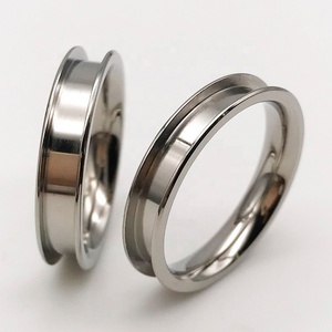 8Mm 6Mm 4Mm Vát Cạnh Đánh Bóng Titan Vòng Trống Với Kênh Cho Inlay - Product Image 3
