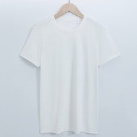 T-shirt manches courtes col rond en coton Double mercerisé pour femme, haute qualité 190gsm 160S 100%