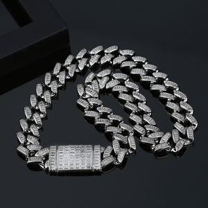 JINSE lujo Bling Cubic Zirconia hombres cadena cubana Collar para niño Punk <span class=keywords><strong>calle</strong></span> moda joyería collares - Product Image 3