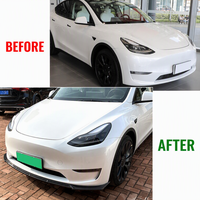 Lèvre avant de voiture personnalisée en fibre de carbone avec garniture chromée, séparateur de pare-chocs avant, accessoires de modification automobile pour Model 3