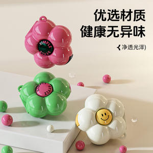 Pastillero Portátil con Diseño de Flor de Dopamina, Mini Caja de Almacenamiento de Medicamentos para 7 Días, Sellada y Redonda - Product Image 1