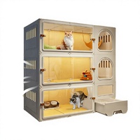 Meilleure Vente En Stock Villa de Luxe pour Chat avec Bac à Litière Intégré Motif Animal Tout-en-un Utilisation Intérieure pour Chats Mignons