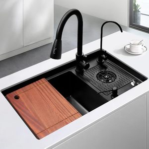 <span class=keywords><strong>Lavello</strong></span> ad alta pressione cucina <span class=keywords><strong>lavello</strong></span> in acciaio inossidabile 304 Nano fatto a mano a fessura singola lavabo da banco Bar latte Tea Cafe - Product Image 1