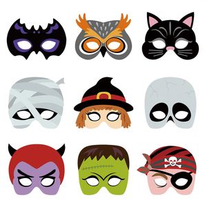 Decoración de Papel para Fiestas Infantiles, Máscara de Dibujos Animados de Halloween con Diseño de Búho y Calabaza, Venta al por Mayor - Product Image 3