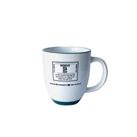 Mug en céramique moderne de 14 oz en forme d'heure de nuit, avec bord coloré et logo imprimé sur la base, grande tasse à café en porcelaine