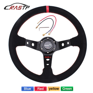 <b>Racing</b> Steering <b>Wheel</b> 35cm 3 Spokes Suede Grip For Car Modification Parts - Product Image 5
