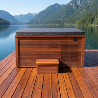 Großhandel Hersteller Holz rote Zeder Kälte tank Kälte therapie Eis badewanne für 1 Person mit Kühler Kalt tauch