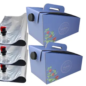 Kutuda taşınabilir kağıt elma suyu torbası 3L Licores Bolsa torba kutuda süt sallamak 2L 10L şarap çantası vana dokunun emzik ile kutuda