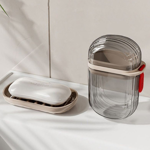 Boîte à savon de voyage avec couvercle scellé et drainable, petite savonnière portable pour voyage d'affaires, support de rangement pour savon, accessoires de salle de bain - Product Image 1
