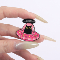 Grappige Spaanse Alien Kat Email Pin Ontvoeren Een Mens Niet Kopen Broche Revers Badge Sieraden Cadeau Voor Kinderen Vrienden Groothandel