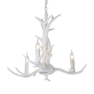 Contemporary Dining Candle Mini 3 Arms 4 Arms 6 Arms Antler Resin Chandelier Light