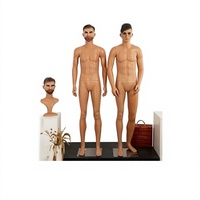Maniquí de Exhibición de Cuerpo Completo Masculino, Estilo Realista, Material PE, Tono de Piel Natural, para Tiendas de Ropa
