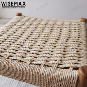 WISEMAX mobili minimalisti <span class=keywords><strong>in</strong></span> stile nordico moderno sgabello quadrato <span class=keywords><strong>in</strong></span> <span class=keywords><strong>legno</strong></span> massello sedia a panchina <span class=keywords><strong>con</strong></span> seduta <span class=keywords><strong>in</strong></span> corda per Bar e Bar uso - Product Image 5