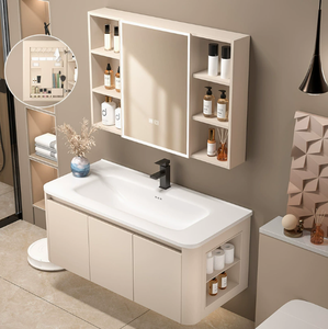 <span class=keywords><strong>Mueble</strong></span> de <span class=keywords><strong>Baño</strong></span> Curvo de Aluminio Espacial con Estructura de Panal y Armario Lateral, <span class=keywords><strong>Lavabo</strong></span> y Set de <span class=keywords><strong>Baño</strong></span>, Material Cerámico - Product Image 1