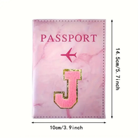 Porte-passeport moderne en cuir à motif initial, élégant et portable, avec support de présentation pour cartes de loisirs