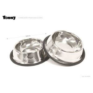 Ciotola per Cani Yommy in Acciaio Inossidabile 38cm con Base Antiscivolo, Piatto per Alimentazione Animali Domestici - Product Image 2
