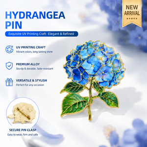 Squisita Spilla in Smalto Personalizzata a Tema <span class=keywords><strong>Amore</strong></span> con <span class=keywords><strong>Serie</strong></span> di Fiori di Giglio e Viola Freschi, Ideale per Gioielli Personalizzati e Regali di Laurea - Product Image 1