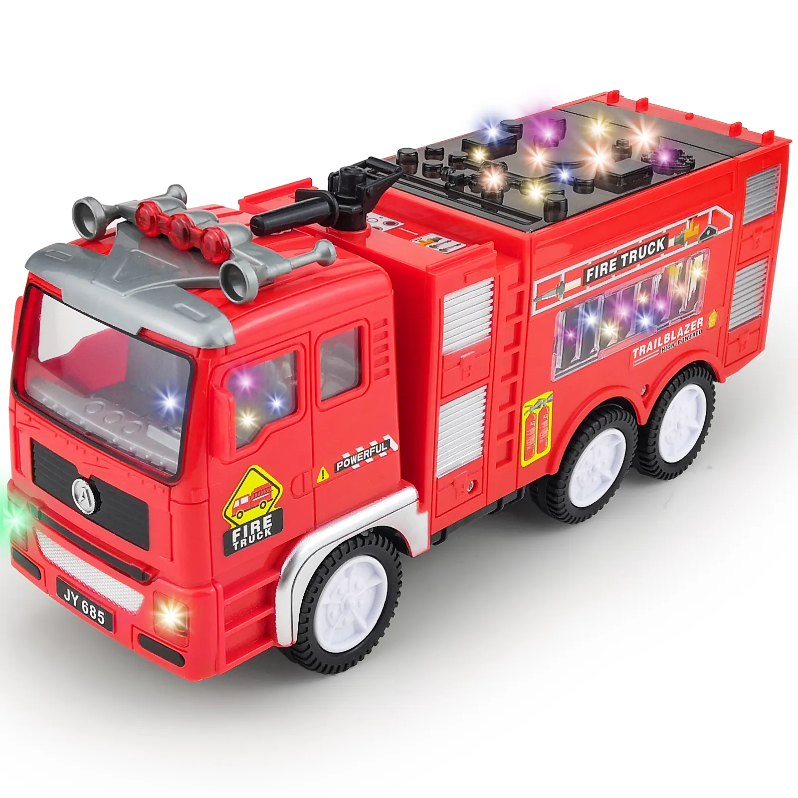 2024 Wholesale New Cartoon Vehicle Flashing Lights Fire Truck Toy for Children