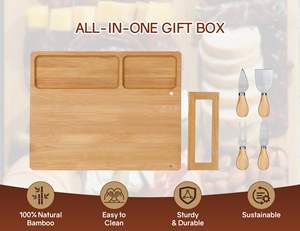 Ensemble <span class=keywords><strong>de</strong></span> planche à fromage en bambou d'acacia grande planche à découper pour le réchauffement <span class=keywords><strong>de</strong></span> <span class=keywords><strong>la</strong></span> <span class=keywords><strong>maison</strong></span> nouveau mariage à <span class=keywords><strong>la</strong></span> <span class=keywords><strong>maison</strong></span> avec magnétique - Product Image 3