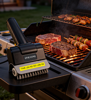 Brosse à gril sans fil rechargeable en acier inoxydable, nettoyeur électrique pour grilles de barbecue extérieures
