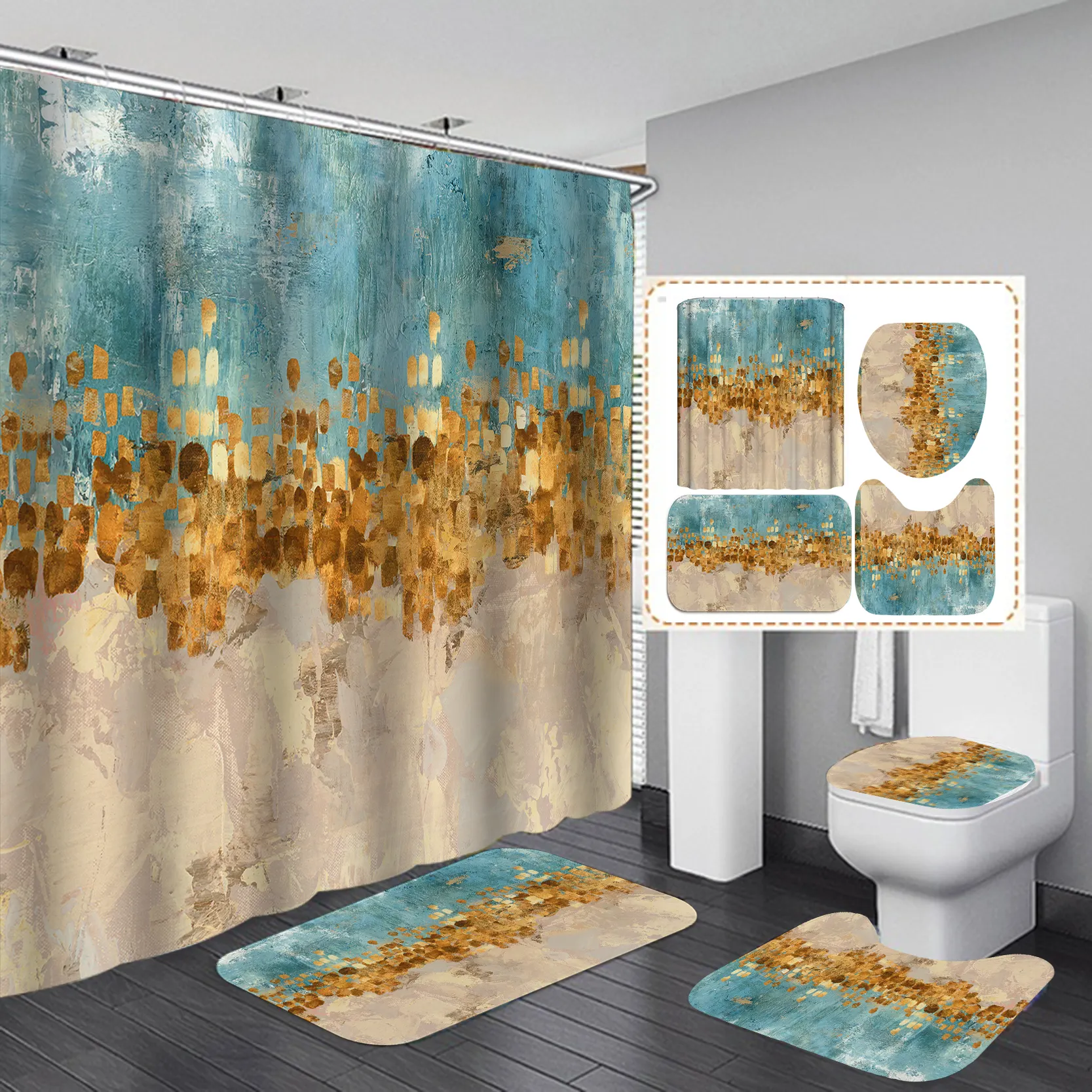 Bathroom Accessories Water Resist Shower Curtain Amazon, High Quality Extra Long Curtain Shower Custom/