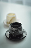 STONEKOCC Ensemble de tasses à café et plateau en marbre naturel Calacatta Viola Glod, design minimaliste, pour expresso