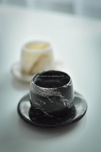 STONEKOCC Juego de Tazas y Bandeja de Mármol Natural Calacatta <span class=keywords><strong>Viola</strong></span> Glod, Taza Pequeña para Café, Té y Espresso, Diseño Minimalista - Product Image 6