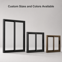 Porte coulissante moderne en aluminium noir, double vitrage, cadre fin, norme nord-américaine, pour maison et patio
