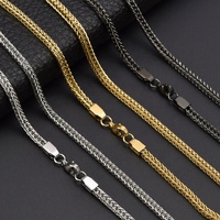 Vente en gros Collier à chaîne à maillons carrés en acier inoxydable pour hommes Collier à chaîne en queue de renard hip hop à la mode Bijoux
