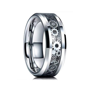 Men's Stainless Steel Gear-Themed Gan <b>Black</b> Mechanical-Style Finger <b>Ring</b> | Industrial Design | Durable & Trendy Men's Jewelry - Product Image 1