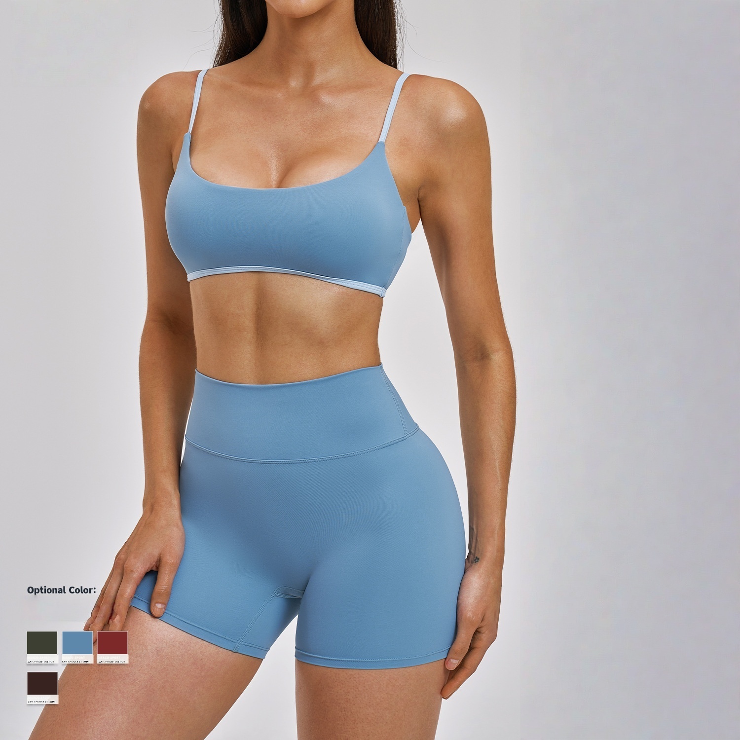 Women Cross Back Yoga Set Shock Absorption Sports Tank Top Suit Breathable Quick Dry Active Wear for Gym Fitness Outdoor Workout