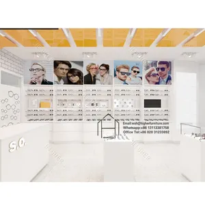 Custom Eyewear Wall Shelf Manufacturing Shop Fittings Optical Display Shelf Glass Showcase Display