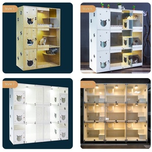 Lit pour chat en bois de luxe, compact et peu encombrant, maisonnette en bois pour chats pour petits appartements, design surélevé robuste pour chatons et chiots - Product Image 6
