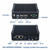 Mini PC Industrial Intel J3160, Diseño sin Ventilador, Doble LAN Gigabit, Puerto COM RS232, 6 USB, Compatible con WiFi 4G LTE, Salida para 3 Pantallas