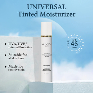 AiXin - Protector <span class=keywords><strong>Solar</strong></span> <span class=keywords><strong>Hidratante</strong></span> <span class=keywords><strong>con</strong></span> <span class=keywords><strong>Color</strong></span>, 50 ml, Protección UVA/UVB, Ácido Hialurónico, FPS 46, Base de Maquillaje - Product Image 2