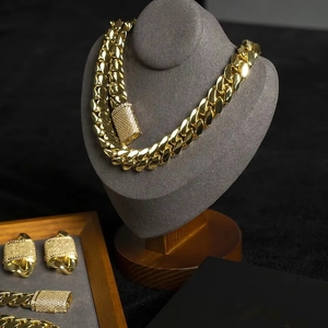 Wholesale Custom Jewelry Manufacturer 18k Gold Plated <strong>Titanium</strong> 20mm Thick Necklace Bracelet Miami Cuban Link <strong>Chain</strong> for Men - Product Image 2