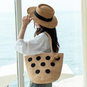 2025 nouveau été mode Offre Spéciale raphia tissé sac femmes épaule à la main plage femmes sacs sac à main sac fourre-tout herbe naturelle - Product Image 2