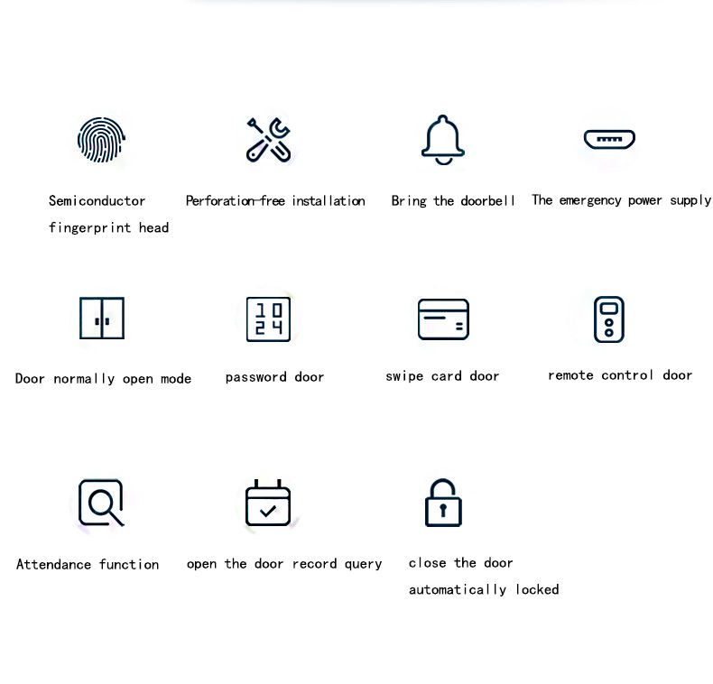 High-quality glass door fingerprint lock APP remote unlocking record multi-purpose security intelligent lock electronic smart