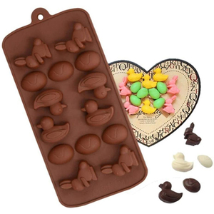 Moule de dessin animé Canard Lapin Oeuf Silicone Moule Gâteau Outil De Cuisson BRICOLAGE Glace <span class=keywords><strong>Grille</strong></span> Chocolat Pâtisserie Pain Outil Réutilisable Moule - Product Image 1
