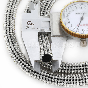 Cadena Decorativa de Aluminio con Malla de Diamantes de Imitación, 10 Filas, Redonda, Negra y Blanca, para Joyería DIY, Accesorios de Ropa, Correa de Hombro - Product Image 2