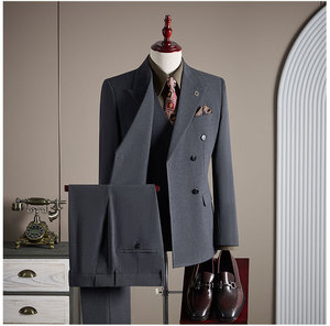 Gilet Homme à Double Boutonnage - Gilet Classique Décontracté En Coton - Pour Costume, Travail Ou Occasions Spéciales