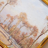 Peintures et décorations murales de paysages européens et de fleurs, art mural vintage à l'huile, articles de décoration intérieure en bois, toile de luxe