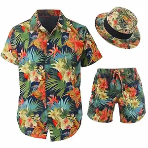 Chemise hawaïenne de plage décontractée Chemises de plage pour hommes Impression numérique de plage personnalisée