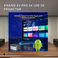 Projecteur Xnano X3 Pro LCD Android 10, 150 lumens ANSI, 16 Go de stockage, intelligent, portable, 3D, 2 Go de RAM, Wi-Fi double bande, 1080p