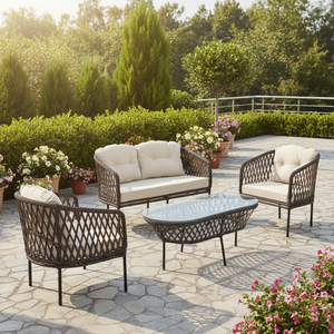 Modern Fashion Metal Carcass <b>Rattan</b> Mini Garden <b>Table</b> Chair Set KUGU HAVAI <b>RATTAN</b> for Hotel Outdoor Furniture - Product Image 3