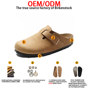 Sandales <span class=keywords><strong>Birkenstock</strong></span> en liège respirant avec soutien de la voûte plantaire anatomique, en cuir de vache véritable, unisexes, de luxe - Product Image 2