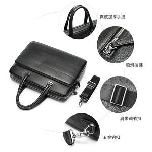 Sac à ordinateur portable en cuir véritable pour homme <span class=keywords><strong>Marant</strong></span>, grande capacité, décontracté, bandoulière, sac souple, style rétro européen, vente en gros - Product Image 4